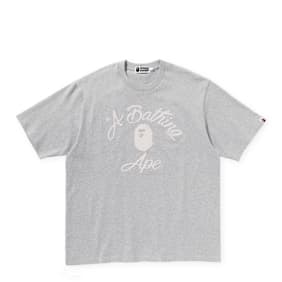 A Bathing Ape Chain Stitch College Relaxed Fit Tee grijs