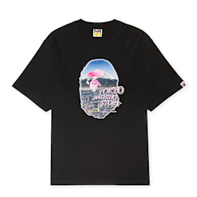A Bathing Ape Cityscape Ape Head Relaxed Fit Tee zwart
