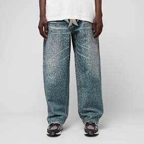 A Bathing Ape Fake Print Sta Loose Fit Denim Pants blue