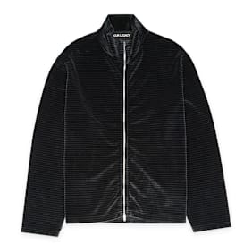 Our Legacy Shrunken Fullzip Polo Velour grijs