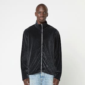 Our Legacy Shrunken Fullzip Polo Velour grijs