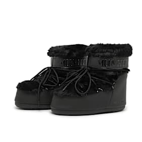 Moon Boot Wmns Icon Low Faux Fur schwarz