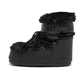 Moon Boot Wmns Icon Low Faux Fur schwarz