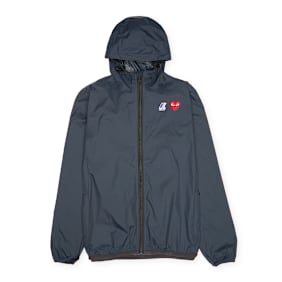 Comme des Garcons Play K-Way Full Zip Jacket Red Emblem blauw