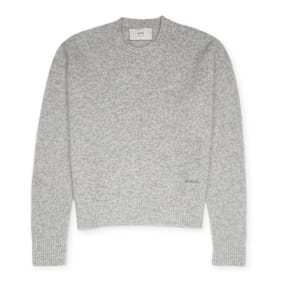 AMI PARIS Wool Knit Alpaca Crewneck Pullover grau