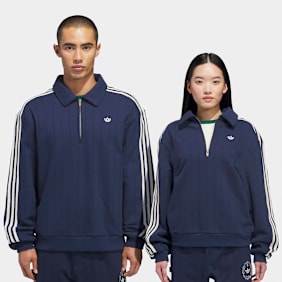 adidas Originals x Clot by Edison Chen Quarter Zip Sweater blau