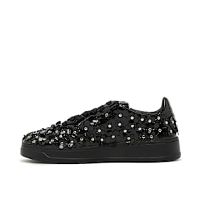 Autry Wmns Medalist Low patent/flower black zwart