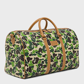 A Bathing Ape ABC Camo PU Ostrich Boston Bag M grün