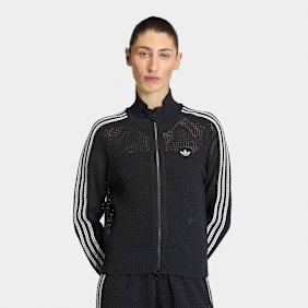 adidas Originals Crochet Zip Trainings Top schwarz