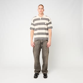 AMI PARIS SS Polo Ami De Coeur Patch grijs