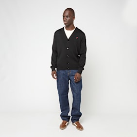 AMI PARIS Cardigan Contrasted Ami De Coeur zwart