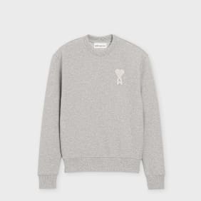 AMI PARIS Crewneck Classic Fit ADC Knitted Patch grijs