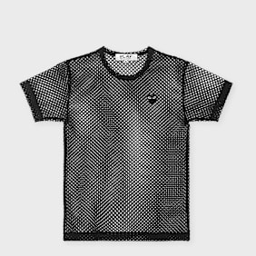 Comme des Garcons Play T-Shirt Red Emblem Mesh Black Heart zwart