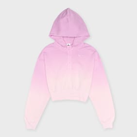 Nike Phoenix Fleece Oversized Henley Dipped Hoodie light pink