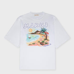Marni Custom Slim Fit Jersey Crewneck T-Shirt weiß