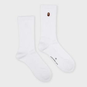 A Bathing Ape Ape Head One Point Socks white