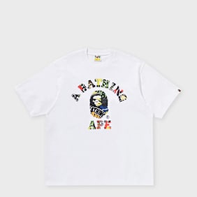 A Bathing Ape Multi Logo College Relaxed Fit Tee white