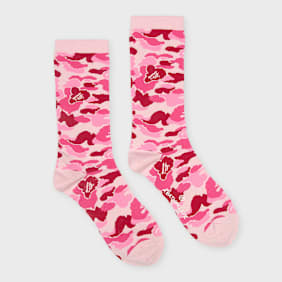 A Bathing Ape ABC Camo Jacquard Socks light pink