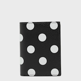 Comme des Garcons Wallet Dots Printed Leather black white