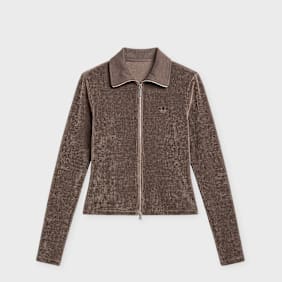 adidas Originals Premium Essential Chenille Zip Up Track Cardigan brown