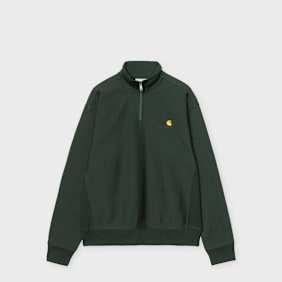 Carhartt WIP Half Zip American Script Sweater green