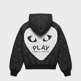 Comme des Garcons Play Black Emblem Black Heart Hoodie black
