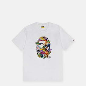 A Bathing Ape Sticker Pack Ape Head Tee weiß