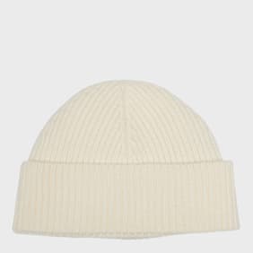 AMI PARIS Beanie With Contrasted Ami De Coeur beige