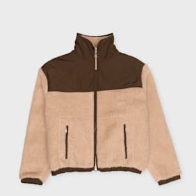 AMI PARIS Zipped Jacket With Nylon Details beige