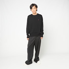 AMI PARIS Crewneck Sweater With ADC black