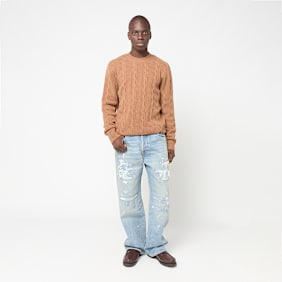 AMI PARIS Crewneck Sweater With Tonal ADC beige