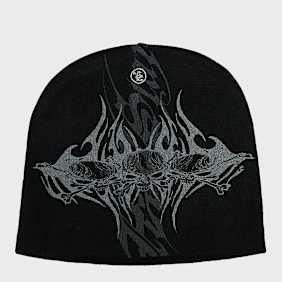 Hellstar Tribal Skullz 2 Beanie Schwarz