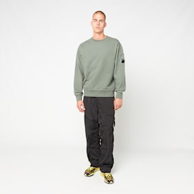 C. P. Company Brushed And Emerized Diagonal Fleece Crewneck green