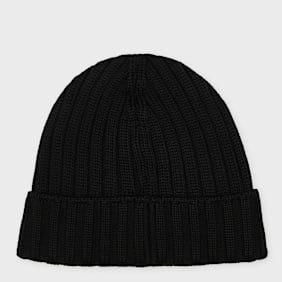 C. P. Company Extrafine Merino Wool Logo Beanie black
