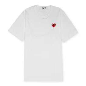 Comme des Garcons Play Big Red Heart Logo T-Shirt weiß