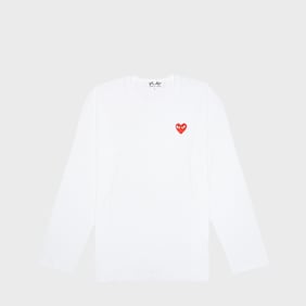 Comme des Garcons Play Red Heart Longsleeve wit