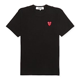 Comme des Garcons Play Double Heart T-Shirt zwart