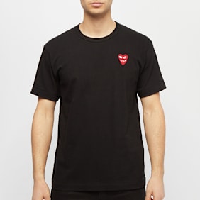 Comme des Garcons Play Double Heart T-Shirt schwarz