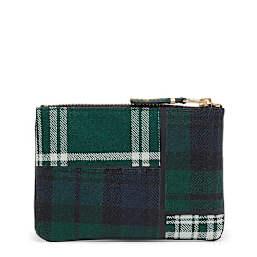 Comme des Garcons Wallet Tartan Patchwork Wallet green