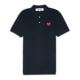 Comme des Garcons Play Play Polo Shirt Red Heart blauw