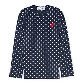 Comme des Garcons Play Blue Polka Dot Longsleeve blue