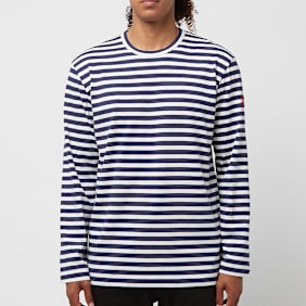 Comme des Garcons Play x The Artist Invader Striped Longsleeve T-Shirt blau