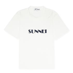 Sunnei Light Jersey Classic T-Shirt Big Logo Embroidered weiß