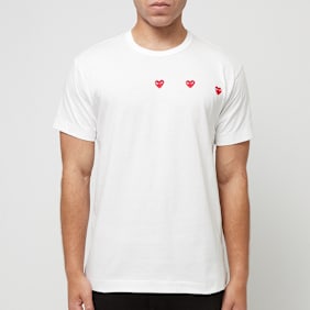 Comme des Garcons Play Horizontal 3 Heart T-Shirt weiß