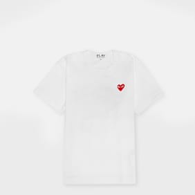 Comme des Garcons Play Small Red Heart T-Shirt weiß