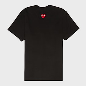 Comme des Garcons Play Small Red Heart Neck T-Shirt Black black