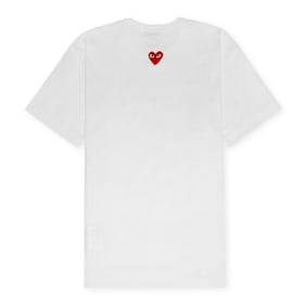 Comme des Garcons Play Small Red Heart Neck T-Shirt White weiß