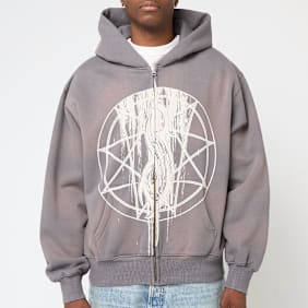 Pleasures x Slipknot Nonagram Zip Hoodie grey