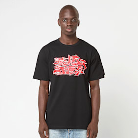 A Bathing Ape Asnka Kanji Graffiti Logo Tee zwart