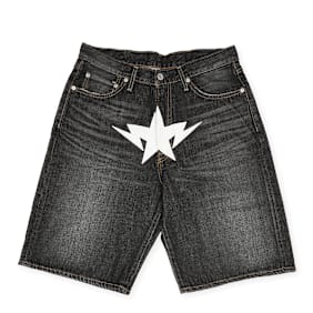 A Bathing Ape Twin Sta Relaxed Fit Denim Shorts grey